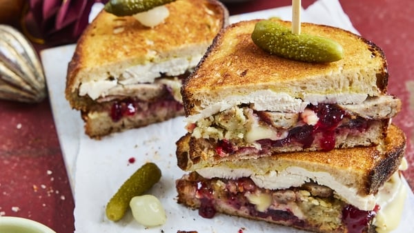 Loaded leftover Christmas toastie