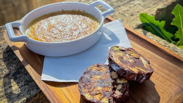 Neven Maguire's chocolate salami and Portuguese custard